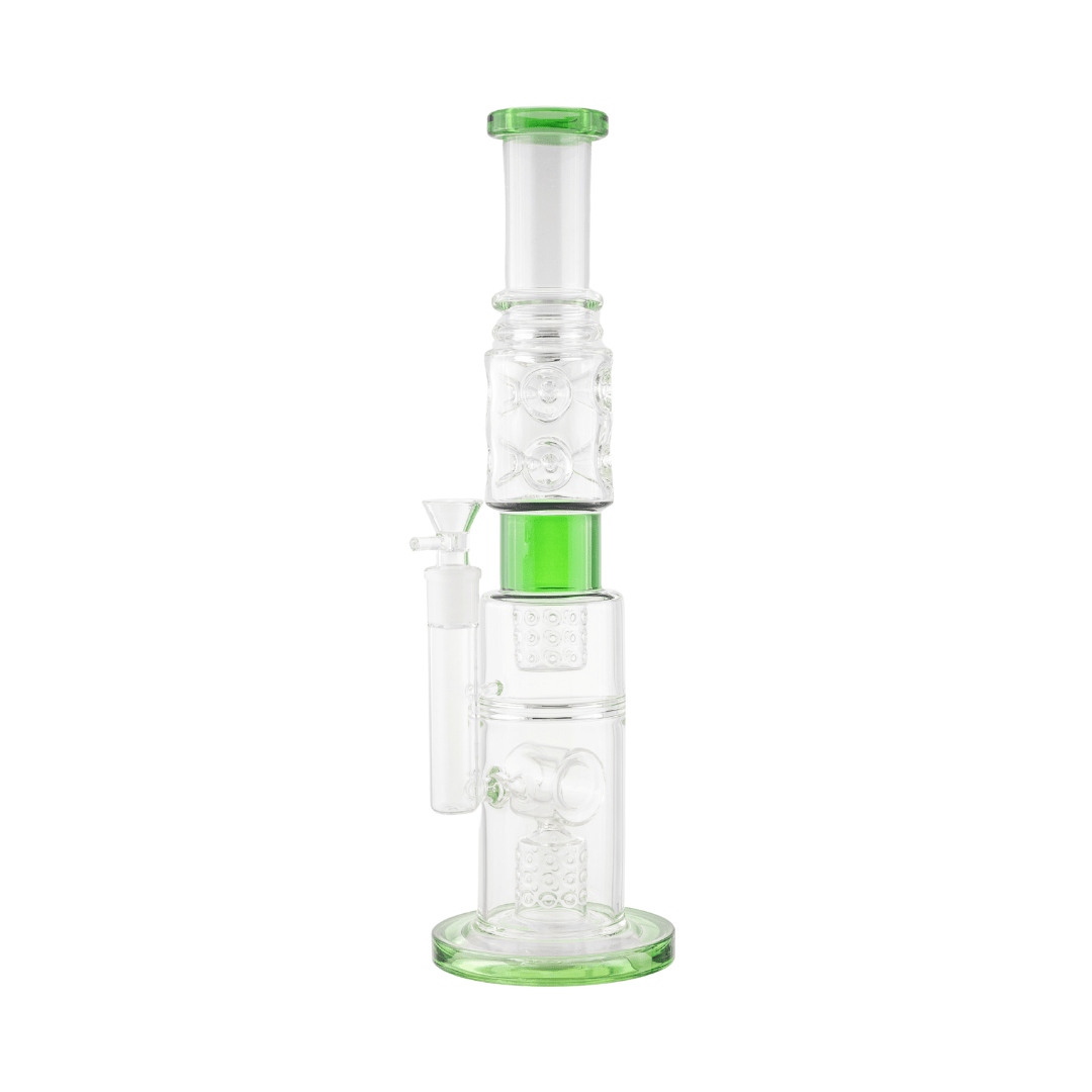 Double Percolator & Honeybee Glass Waterpipe 43cm - Greenhut