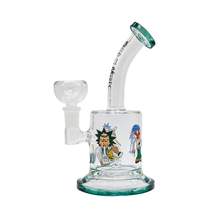 R&m Glass Green Waterpipe with Stand 17cm