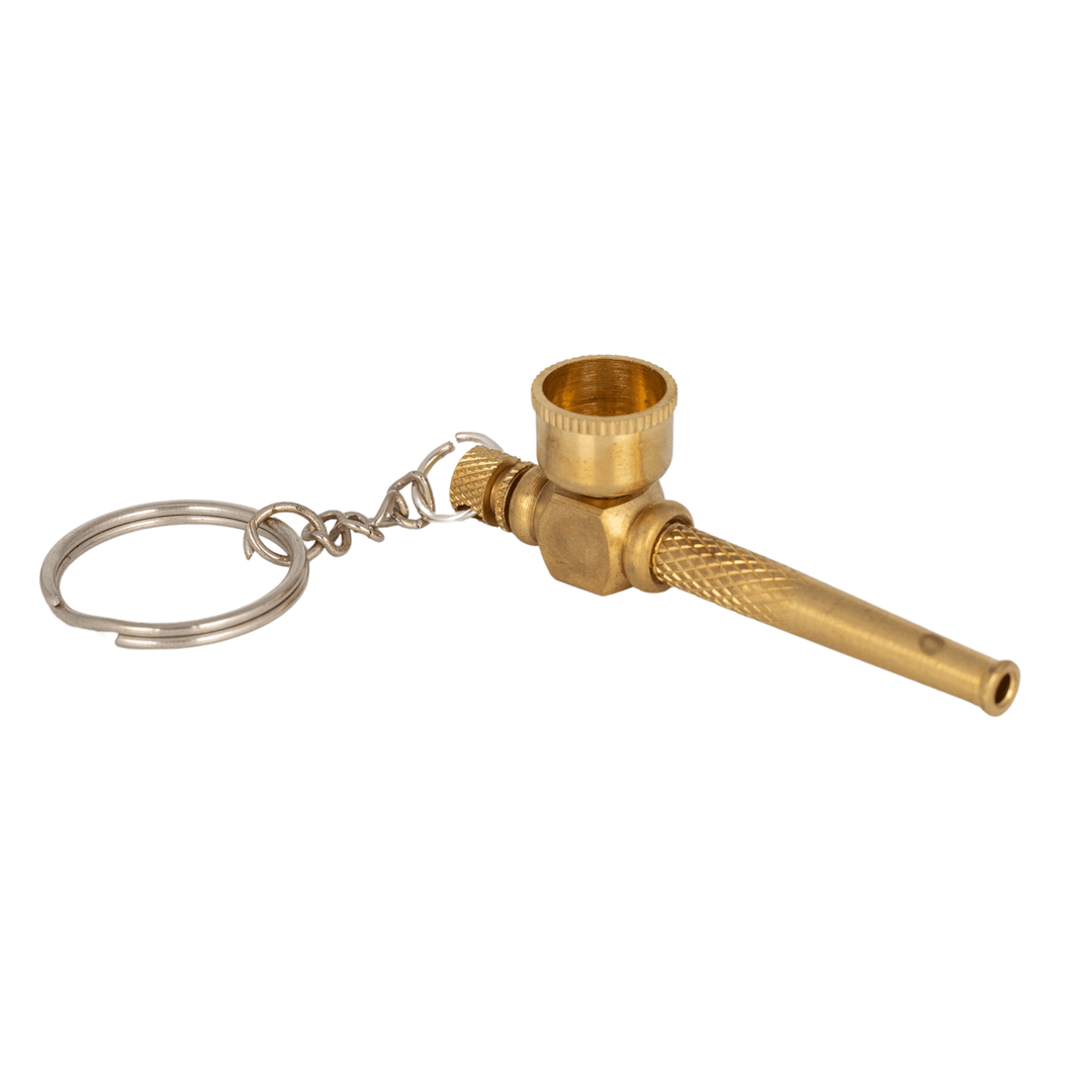 Brass Small Smoking Pipe with Keychain 6cm - Greenhut