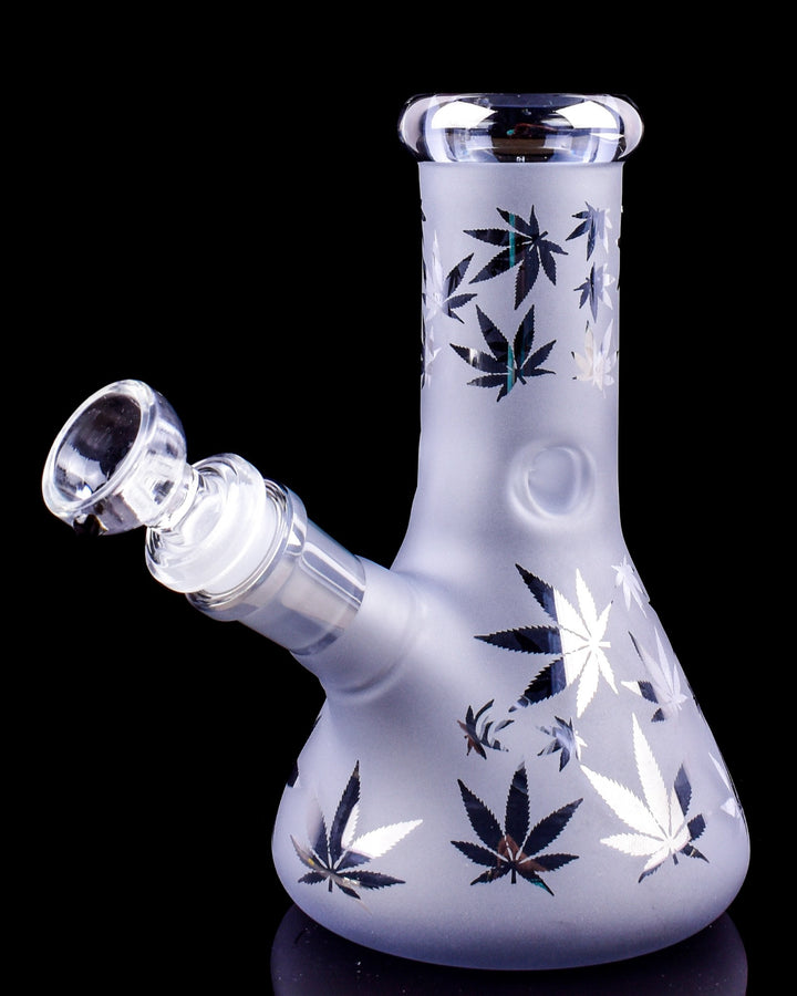 Electroplated Patterns Frosted Mini Beaker Shape Waterpipe 14cm