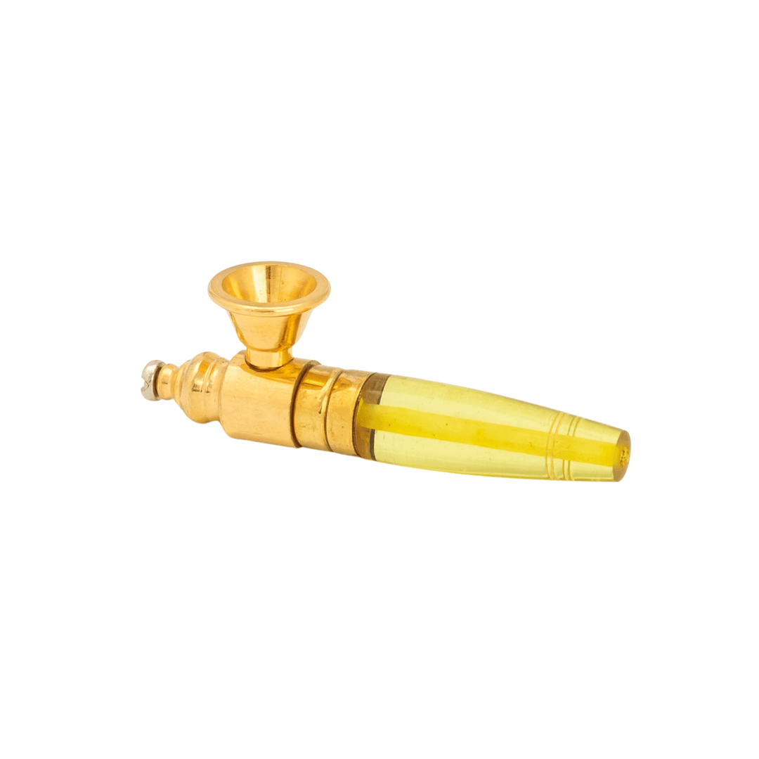 Brass Crystal Metal Smoking Pipe 7.5cm - Greenhut