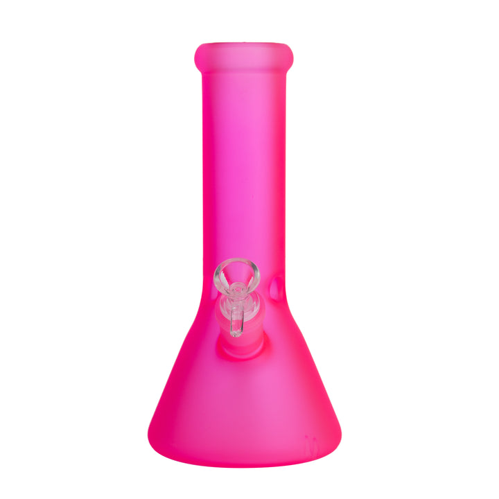 Frosted Glass Pink Colored Beaker Base Waterpipe 26cm