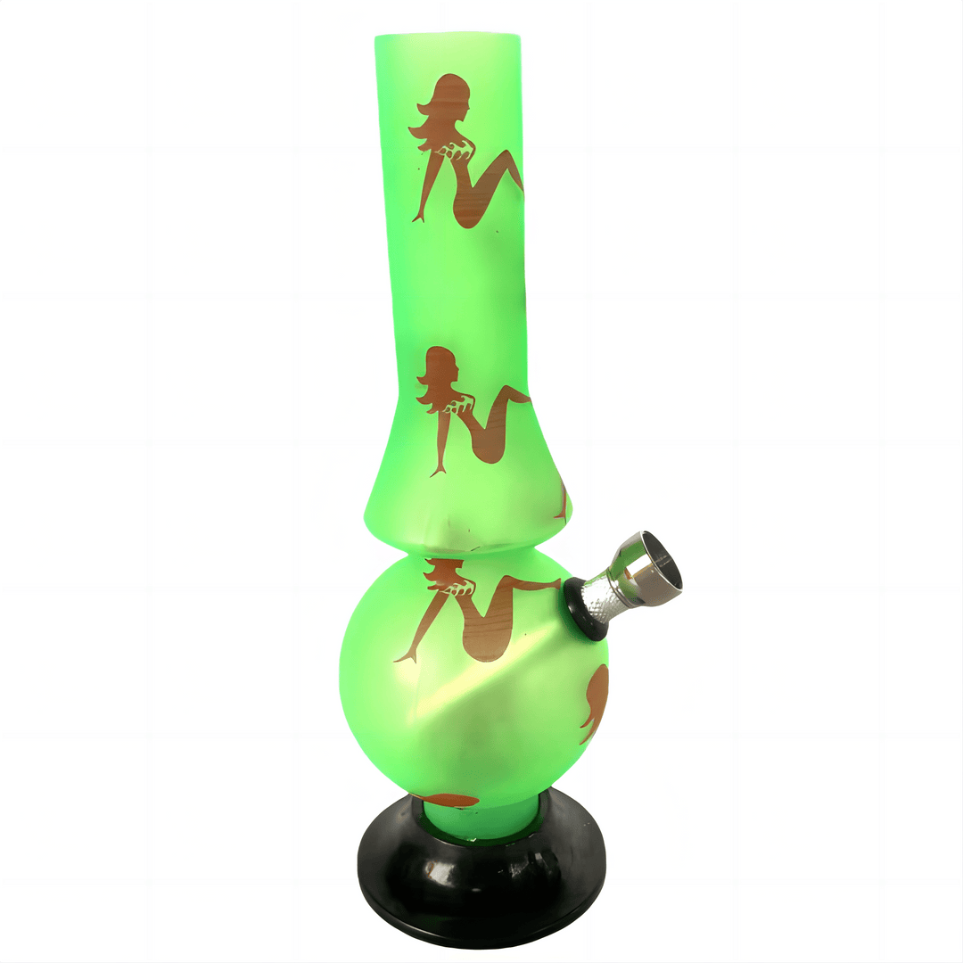 Acrylic Medium Oil Lamp Shape Pattern Waterpipe 20cm - Greenhut