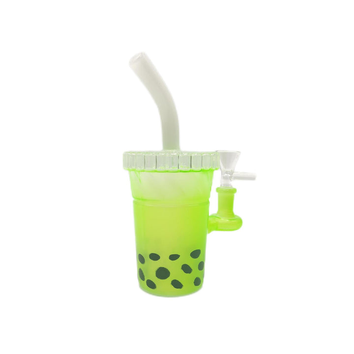 Colored Milk Tea Cup Shape Glass Waterpipe 15.5cm