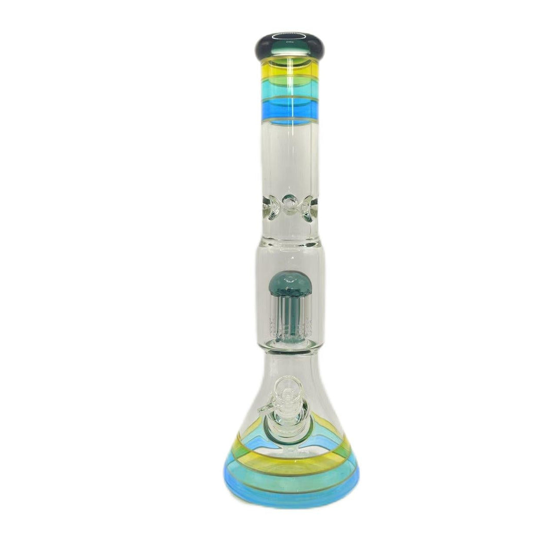 Colored 8 - Arms Percolator Glass Waterpipe 42cm - Greenhut