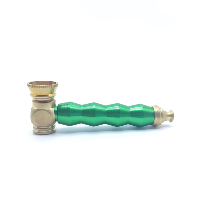 Colored Solid Metal Brass Smoking Pipe 8cm