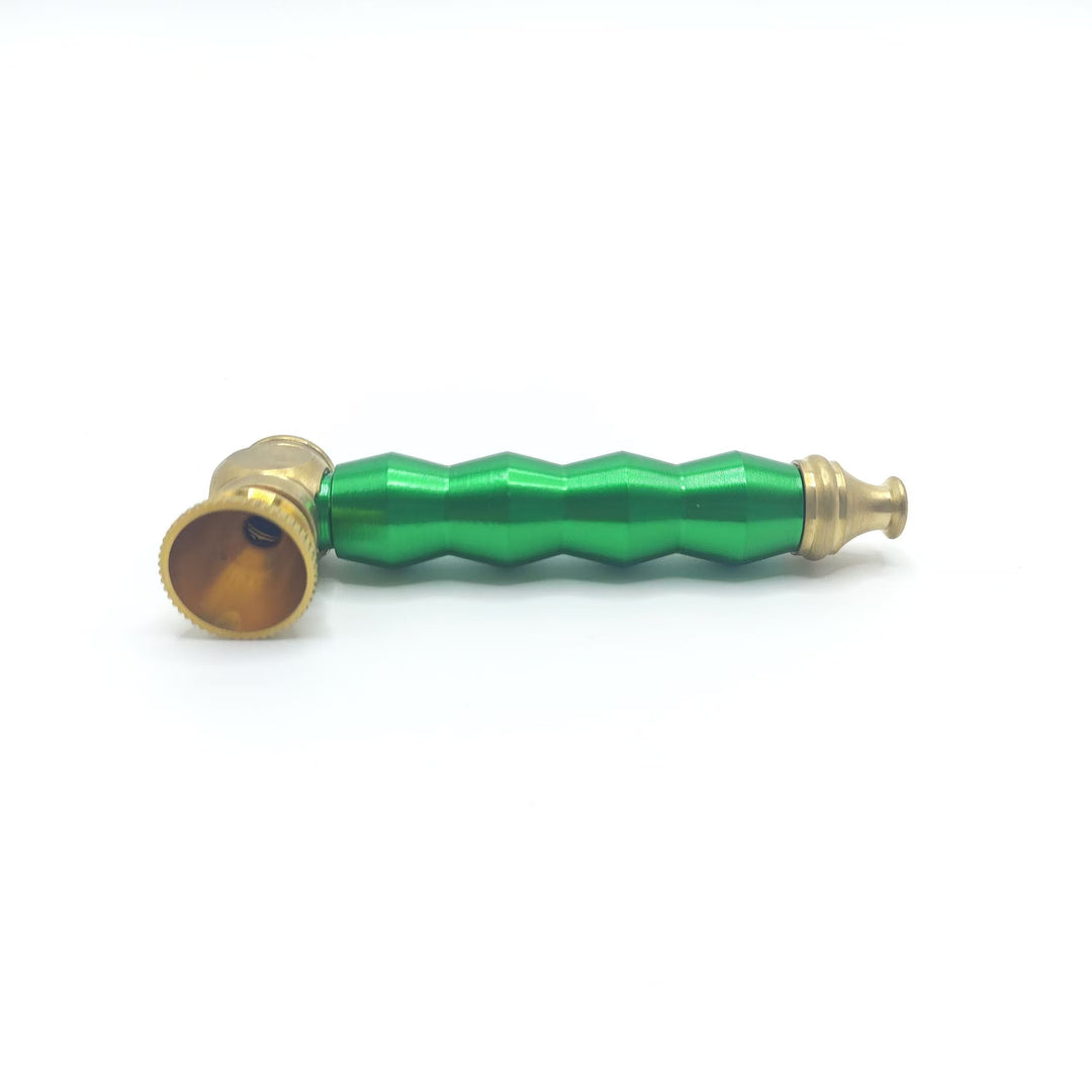 Colored Solid Metal Brass Smoking Pipe 8cm