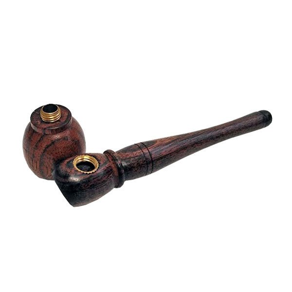 Rosewood Round Cone Wooden Smoking Pipe - Greenhut