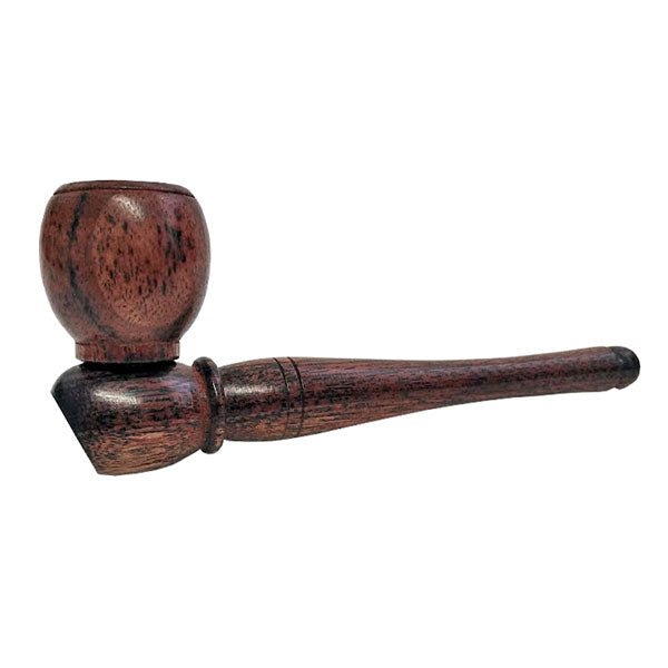 Rosewood Round Cone Wooden Smoking Pipe - Greenhut