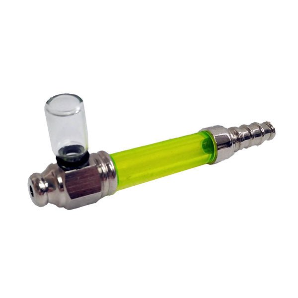 Colored Metal with Glass Bowl Smoking Pipe 9.5cm - Greenhut