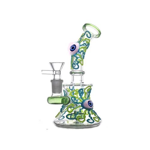 Colored Monster Eye Glow in Dark Waterpipe 17cm - Greenhut