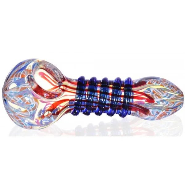 Solid Stripes Glass Smoking Pipe - Greenhut