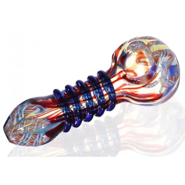 Solid Stripes Glass Smoking Pipe - Greenhut