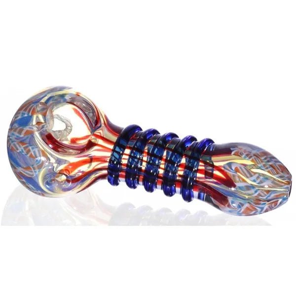 Solid Stripes Glass Smoking Pipe - Greenhut