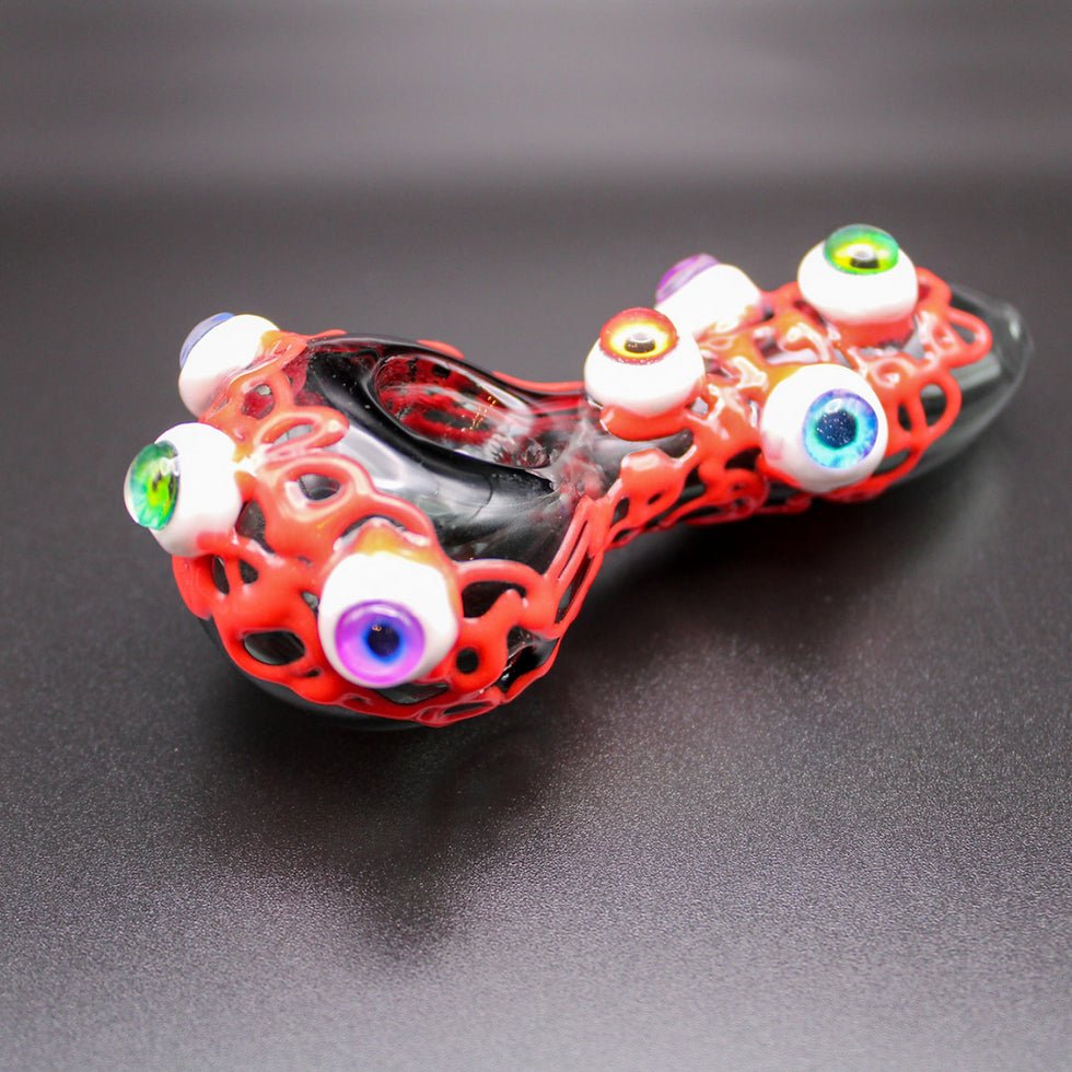 Glowing Eyeball Glass Smoking Pipe - Greenhut