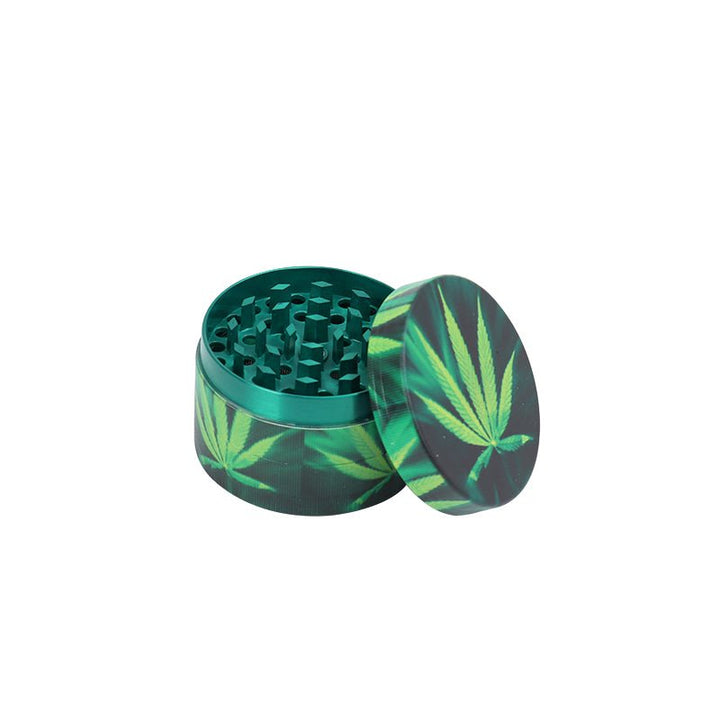 Green Leaf Solid Pattern Aluminum weed Grinder - Greenhut