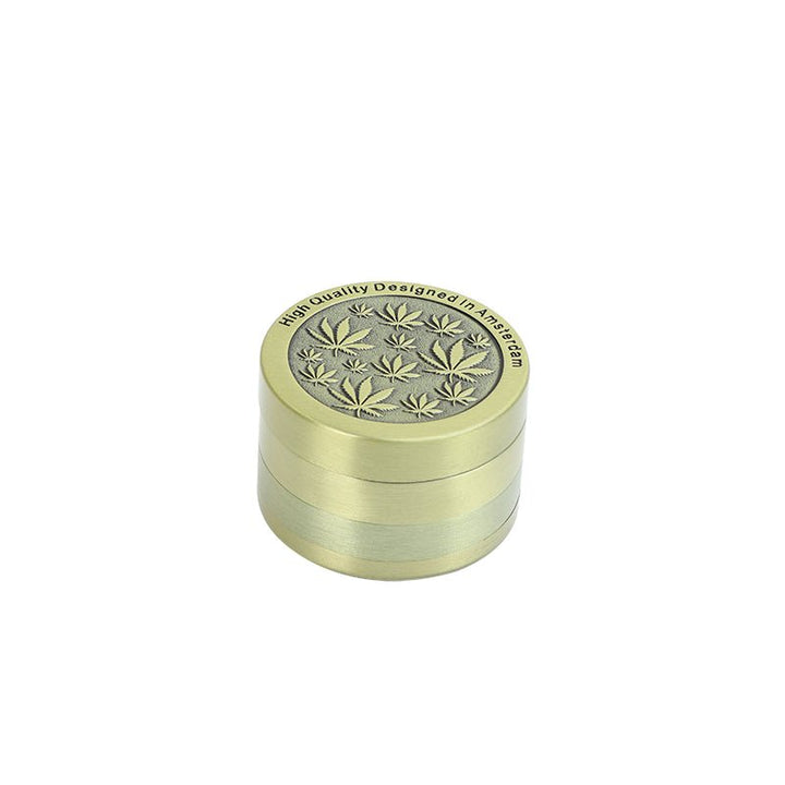 Solid Color Leafy Pattern Aluminum Alloy Grinder - Greenhut