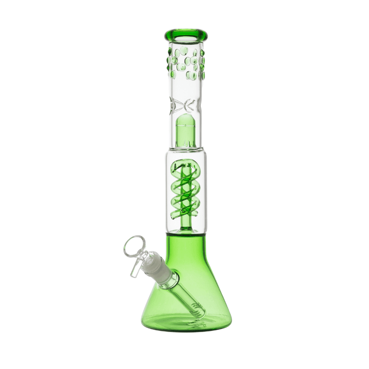 Colored Double Spiral Percolator Glass Waterpipe 32cm - Greenhut