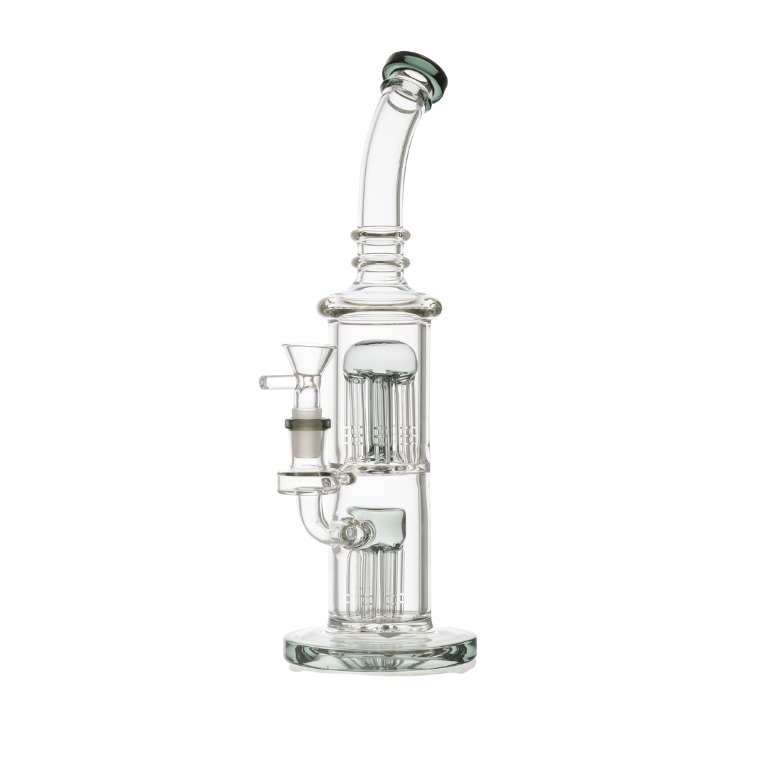 Solid Glass Double Percolator Waterpipe 32cm - Greenhut