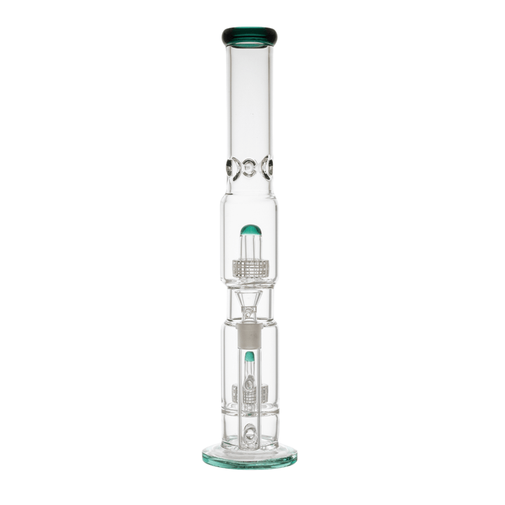 Premium Double Percolator Solid Glass Waterpipe 46cm - Greenhut