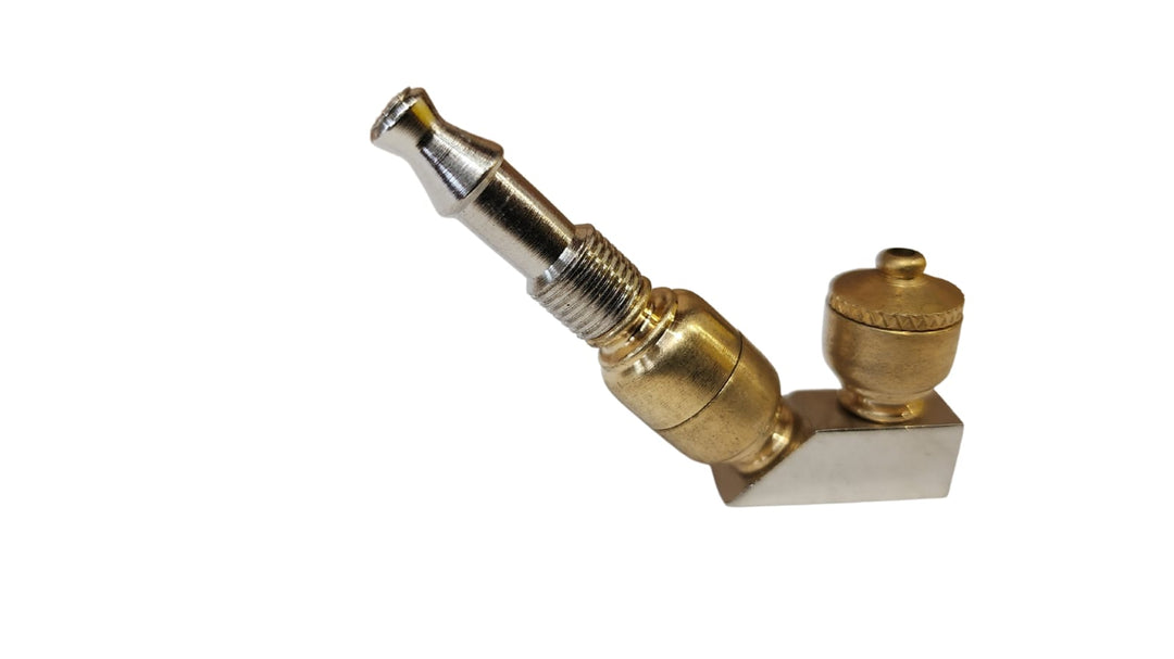 Brass & Metal Smoking Pipe with Stand 7cm - Greenhut