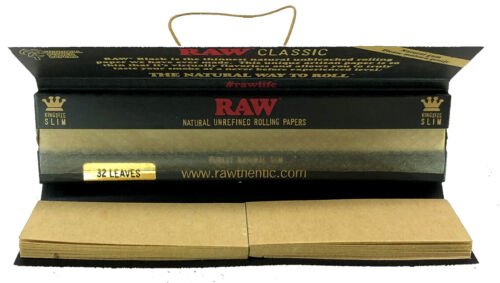 Raw Black Connoisseur King Size Slim + Tips - Greenhut