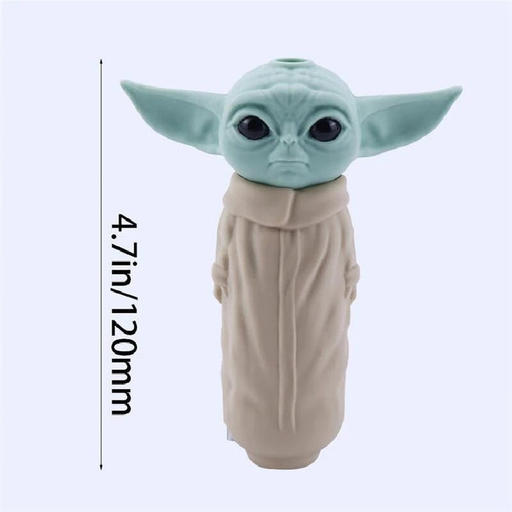 Baby Yoda Silicone Smoking Pipe with Glass Bowl